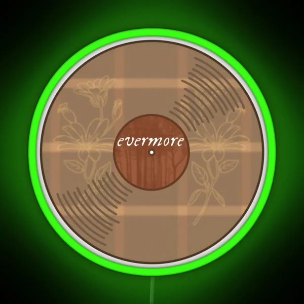 T Swift Taylor Evermore Vinyl Music Album RGB Neon Sign