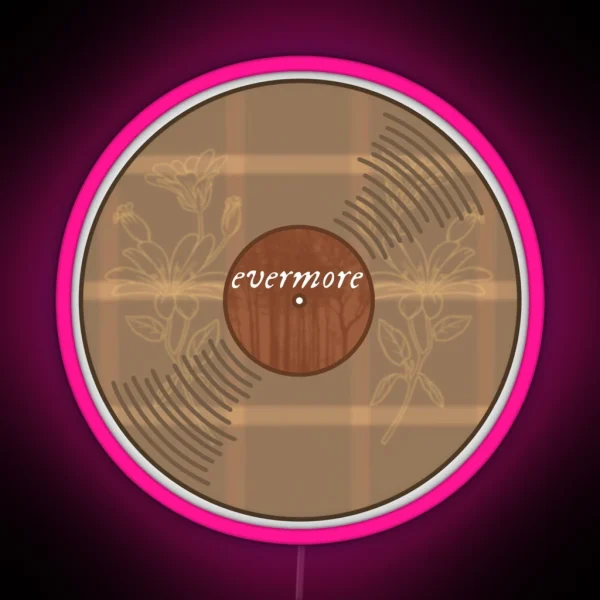 T Swift Taylor Evermore Vinyl Music Album RGB Neon Sign