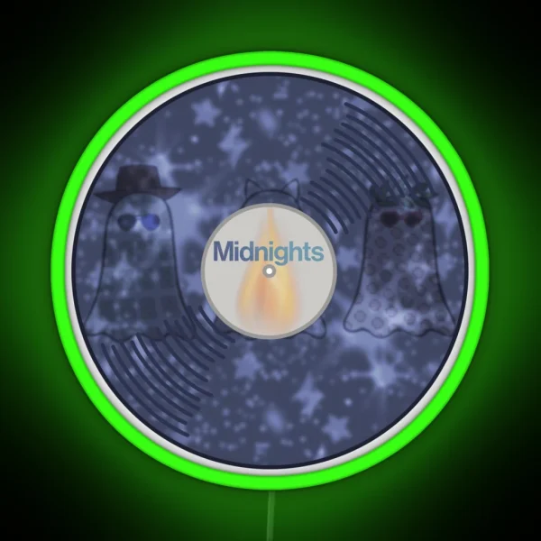 T Swift Taylor Midnights Album Vinyl Music RGB Neon Sign
