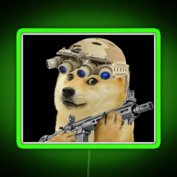 Tactical Doge RGB Neon Sign