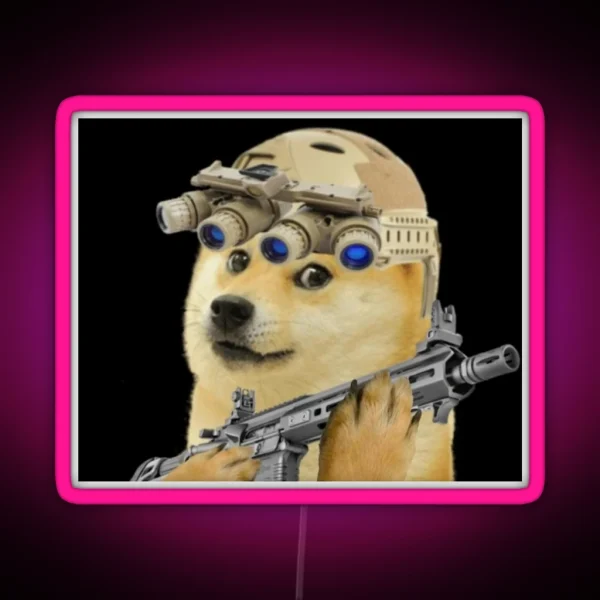 Tactical Doge RGB Neon Sign
