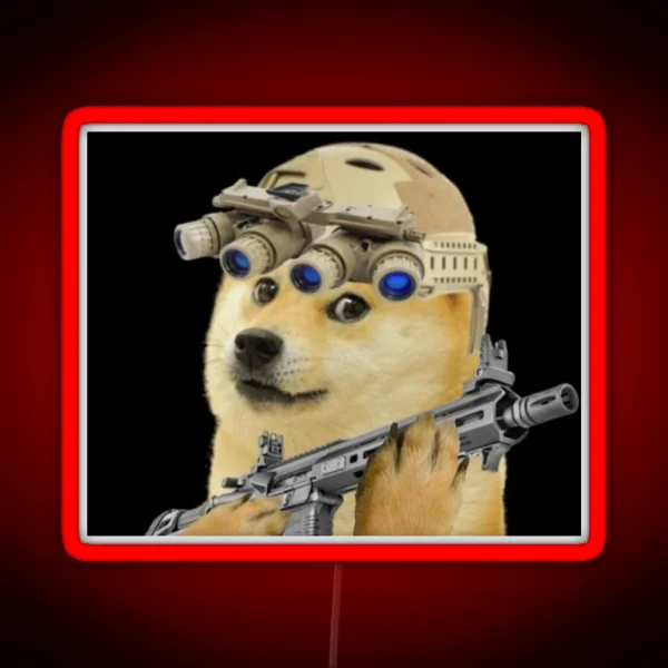 Tactical Doge RGB Neon Sign