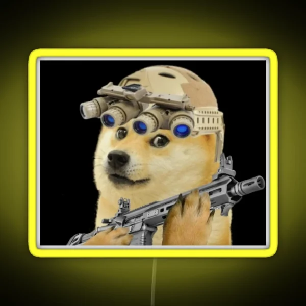 Tactical Doge RGB Neon Sign