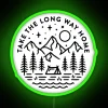 Vibrant RGB Neon Sign, Inspirational Quote 'Take The Long Way Home'