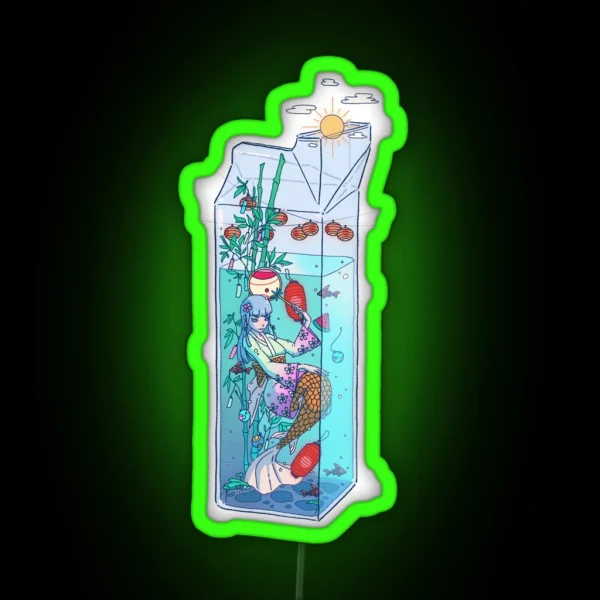 Tanabata Mermaid Drink RGB Neon Sign