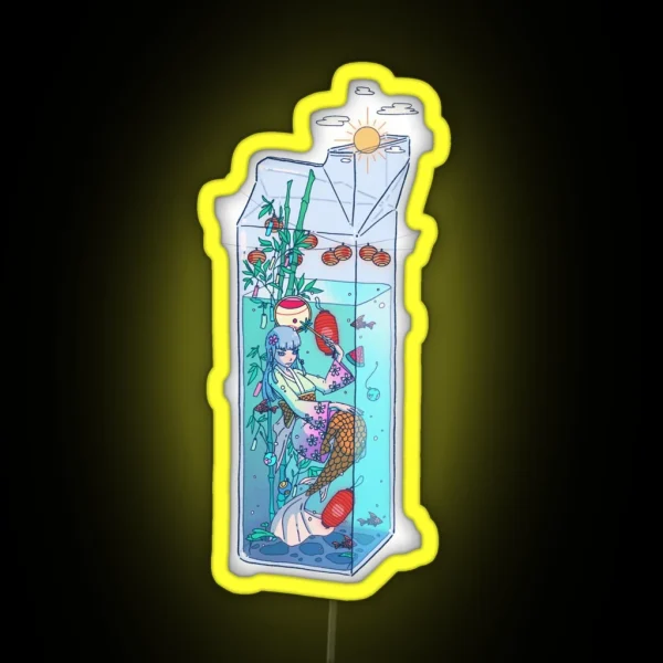 Tanabata Mermaid Drink RGB Neon Sign