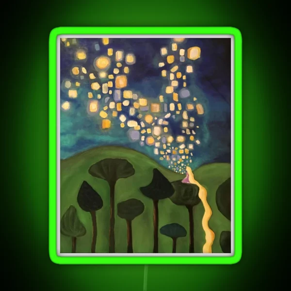 Tangled Floating Lanterns RGB Neon Sign