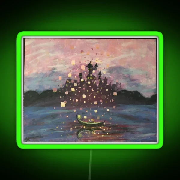 Tangled Lantern Painting RGB Neon Sign