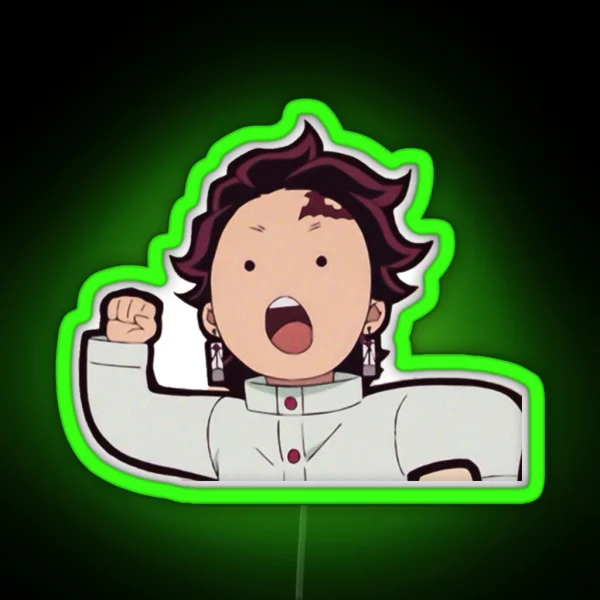 Tanjiro Comic Face RGB Neon Sign
