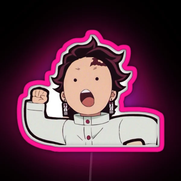 Tanjiro Comic Face RGB Neon Sign