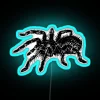 Ethereal eight-legged creature illuminates darkness with vibrant neon glow