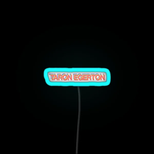 Taron Egerton Rainbow 3D Letters RGB Neon Sign