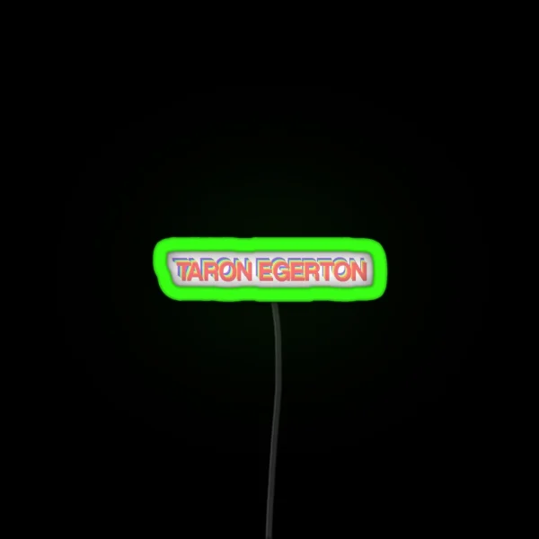 Taron Egerton Rainbow 3D Letters RGB Neon Sign
