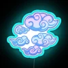 Vibrant Neon Tattoo Cloud Design Artistic Home Decor Wall Sign