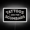 LED Neon Sign with Quirky Anti-Tattoo Humor and Colorful Design
