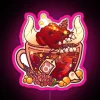 Vibrant Taurus Zodiac Sign Teacup RGB Neon Wall Art Decor