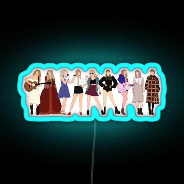TAYLOR SWIFT 9 ERAS RGB Neon Sign