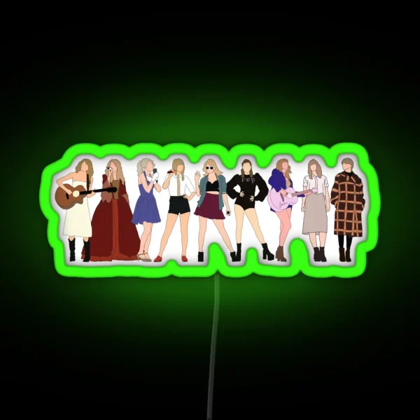 TAYLOR SWIFT 9 ERAS RGB Neon Sign