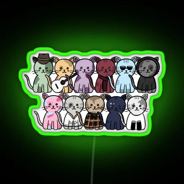 Taylor Swift Cat Eras RGB Neon Sign
