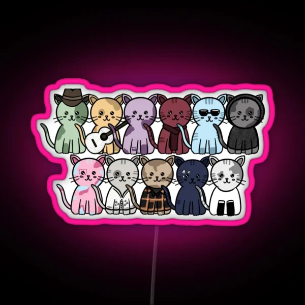 Taylor Swift Cat Eras RGB Neon Sign