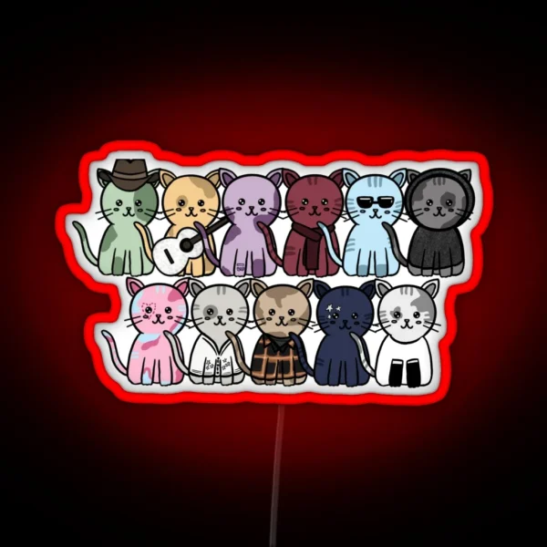 Taylor Swift Cat Eras RGB Neon Sign
