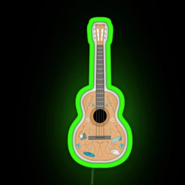 Taylor Swift Debut Era Guitar With Quotes And Album RGB Neon Sign