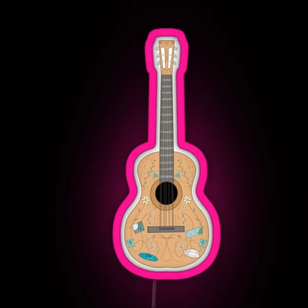 Taylor Swift Debut Era Guitar With Quotes And Album RGB Neon Sign