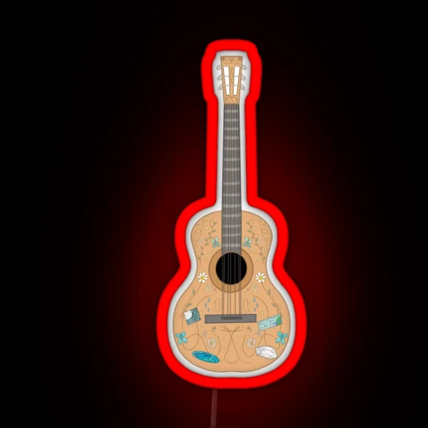 Taylor Swift Debut Era Guitar With Quotes And Album RGB Neon Sign