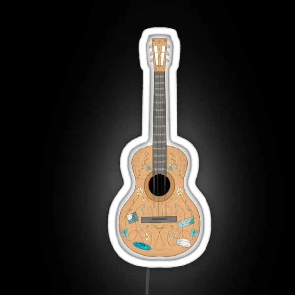 Taylor Swift Debut Era Guitar With Quotes And Album RGB Neon Sign