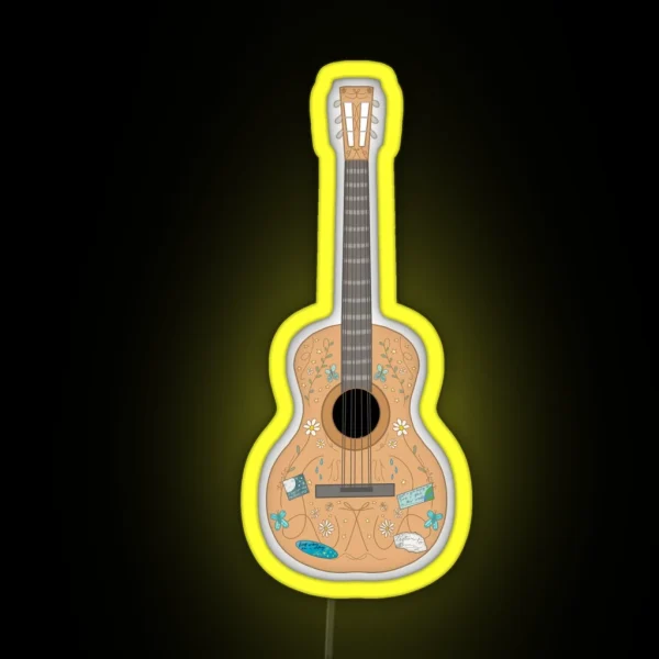 Taylor Swift Debut Era Guitar With Quotes And Album RGB Neon Sign