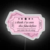 Official Taylor Swift Exile lyric led in pink neon glow