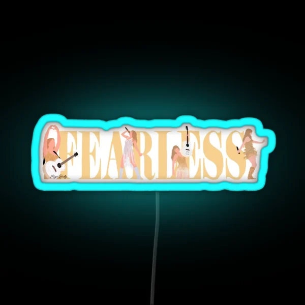 Taylor Swift Fearless Eras Tour Logo Art RGB Neon Sign