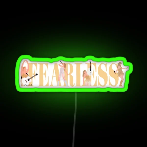 Taylor Swift Fearless Eras Tour Logo Art RGB Neon Sign