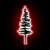 Folklore inspired fir tree design with vibrant RGB neon lighting