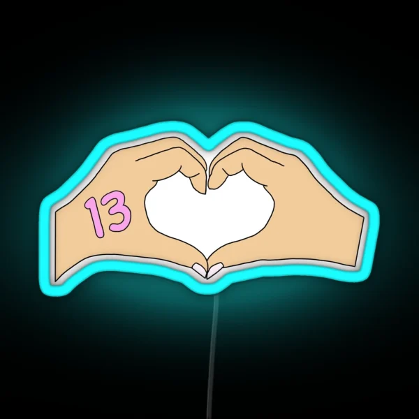Taylor Swift Hand Heart 13 RGB Neon Sign