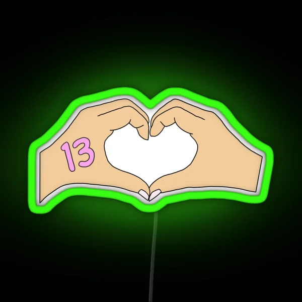 Taylor Swift Hand Heart 13 RGB Neon Sign