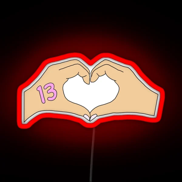 Taylor Swift Hand Heart 13 RGB Neon Sign