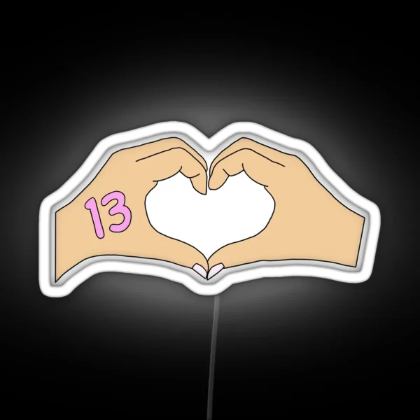 Taylor Swift Hand Heart 13 RGB Neon Sign