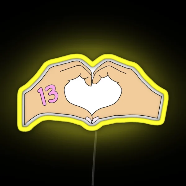 Taylor Swift Hand Heart 13 RGB Neon Sign