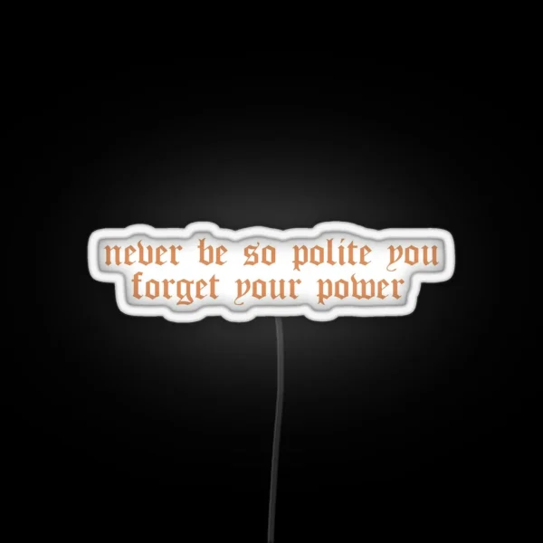 Taylor Swift Marjorie Lyrics Never Be So Polite You Forget Your Power RGB Neon Sign