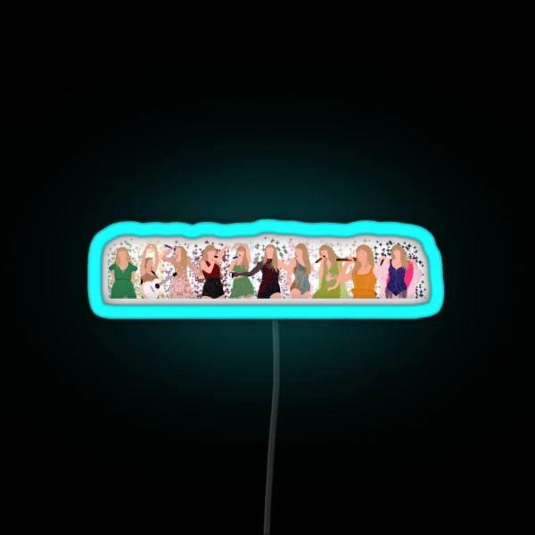 Taylor Swift The Eras Tour All Albums Banner RGB Neon Sign