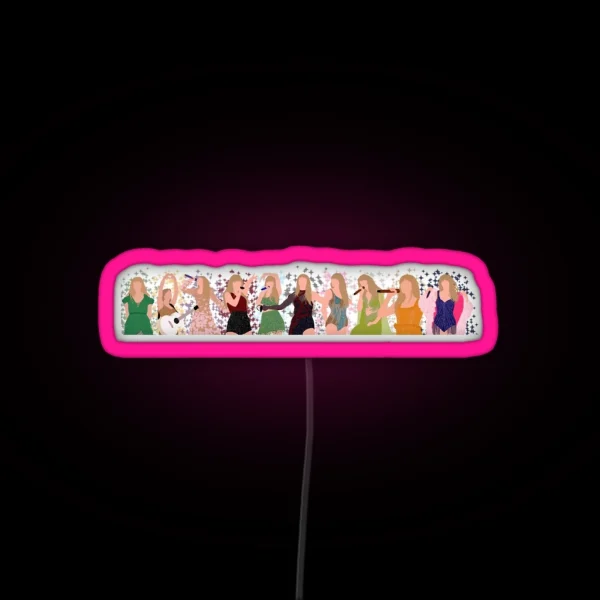 Taylor Swift The Eras Tour All Albums Banner RGB Neon Sign