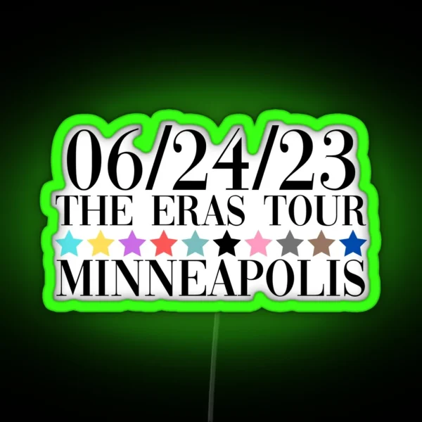 Taylor Swift The Eras Tour Minneapolis Night 2 RGB Neon Sign