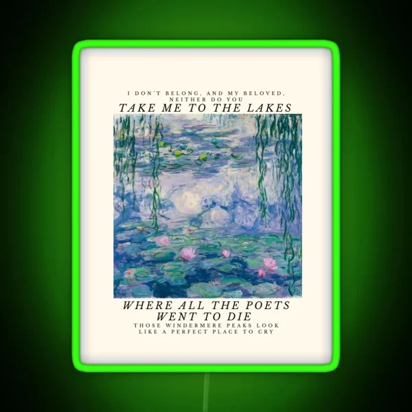 Taylor Swift The Lakes Lyrics Take Me To The Lakes RGB Neon Sign