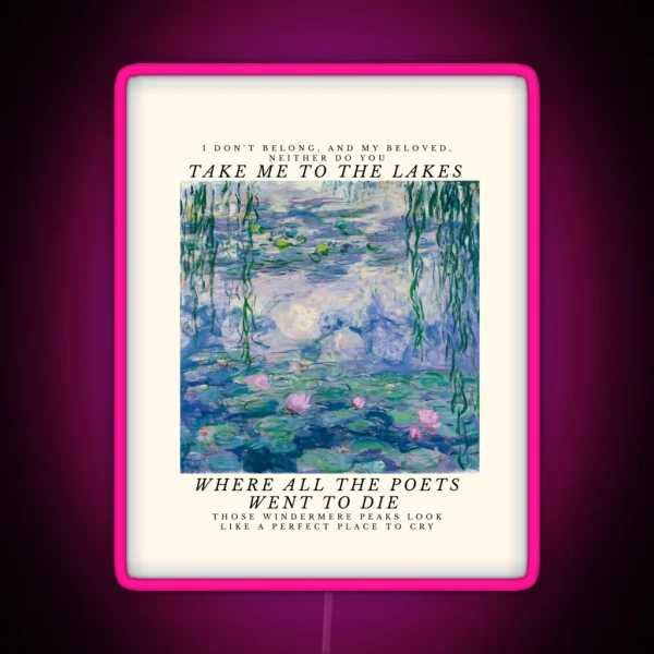 Taylor Swift The Lakes Lyrics Take Me To The Lakes RGB Neon Sign