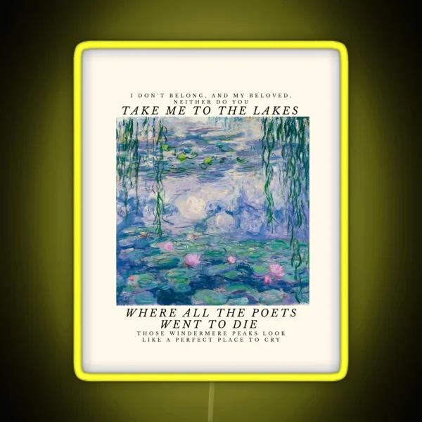 Taylor Swift The Lakes Lyrics Take Me To The Lakes RGB Neon Sign