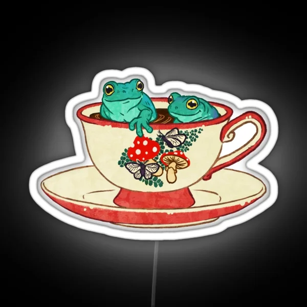 Tea Cup Frogs RGB Neon Sign