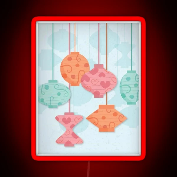 Tea Party Lanterns RGB Neon Sign