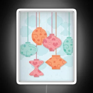 Tea Party Lanterns RGB Neon Sign