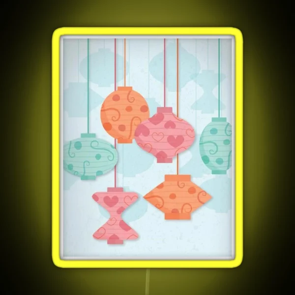 Tea Party Lanterns RGB Neon Sign